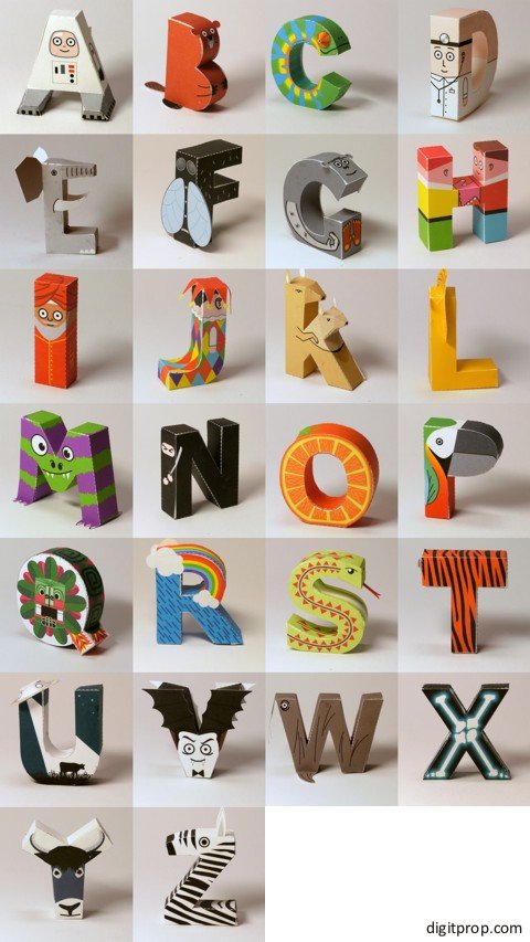 Trouvaille du vendredi #5 : un alphabet à construire en 3D