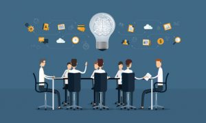 vector business teamwork meeting and brainstorm